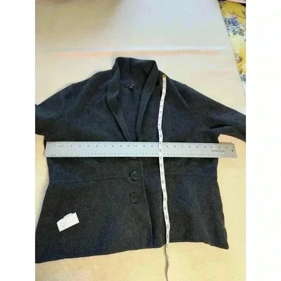 Alfani Pea Coat Gray Size 1X Gray Shawl Neckline Button Front Plus Size - Picture 7 of 11